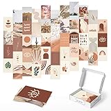Haus and Hues Ästhetische Fotocollage Kit für Wand Ästhetisch - Ästhetische Bilder für Wand-Collage | Ästhetische Bilder für Wand | 10,2 x 15,2 cm (Boho 50 Stück)