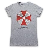 Death To Videodrome Resident Umbrella Corp Logo Evil Horror Game Film Damen T-Shirt, Grau, M