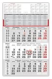 2022 Gefaltet - 3 Monats Wandkalender 2022 mit Datumschieber in Rot, inkl. Ferienübersichten und Jahresüberblick Folgejahr, Dreimonatskalender werbefrei, 3 Monatskalender keine Werbung