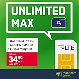 Handyvertrag o2 Free Unlimited Max - Unlimitierte Internet Flat, Allnet Flat Telefonie & SMS in alle Deutschen Netze, EU-Roaming, 24 Monate L