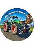 Tortenaufleger, Trecker, Traktor, Zuckerbild mit dem Motiv: Traktor, Essbares Foto für Torten, Tortenaufleger Ø 20cm - Super Qualität, 3502