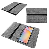Notebook Sleeve Tasche kompatibel für Samsung Galaxy Tab S7 Plus - FE 5G Grau Dunkelgrau Sleeve Hülle Filz Cover Schutzhülle, Farbe:G