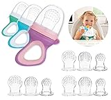 Voarge Fruchtsauger, Fruchtsauger für Baby & Kleinkind Baby Fruchtsauger Schnuller, BPA-frei, Schätzchen Schnuller Gemüse sauger für Schätzchen (Lila-grün-blau)