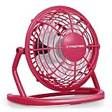 TROTEC TVE 1P Mini USB Ventilator/Fan/Lüfter Raspberry Pink, geräuscharm mit An/Aus-Schalter, 360° Neigungswink