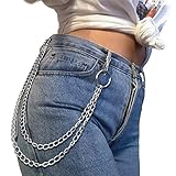 ZOYLINK Punk Damen Hosenkette, Jeanskette Brieftasche Kette Mode Hip Hop Kette Geldboerse Kette für D