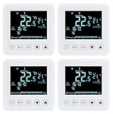revolt Thermostat WiFi: 4er-Set WLAN-Thermostate für Fußbodenheizungen, für Siri, Alexa & GA (Alexa-Thermostat Heizung)