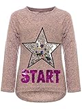 BEZLIT Kinder Mädchen Pullover Sweatshirt Pulli Wende-Pailletten Sweater Langarm-Shirt 30015 Rosa 104