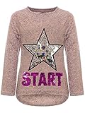 BEZLIT Kinder Mädchen Pullover Sweatshirt Pulli Wende-Pailletten Sweater Langarm-Shirt 30015 Rosa 104