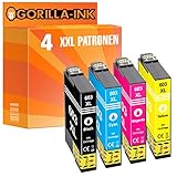 Gorilla-Ink 4 Patronen XXL kompatibel mit Epson 603 XL 603XL | Geeignet für Epson Expression Home XP-2100 XP-2105 XP-3100 XP-3105 XP-4100 XP-4105