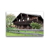 CALVENDO Premium Textil-Leinwand 45 x 30 cm Quer-Format historisches Bauernhaus aus Holz im Bayerischen Wald, Bayern, Deutschland, Europa, Leinwanddruck von Willy M