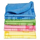 Loweé Mikrofasertücher mit Schriftzug - 40x40cm ultraweiche Haushaltstücher für Haushalt, Hospital und Küche (8er-Set)