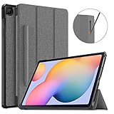 MoKo Hülle Kompatibel mit Galaxy Tab S6 Lite 10.4 2020 SM-P610/P615, Schutzhülle Elastisch Stifthalter für Aufladung Smart Cover Ständer Case Auto Schlaf/Aufwach - Denimg