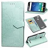 Funluna Leagoo Elite 5 Lite Hülle, Mandala Gemalt Ledertasche Handyhülle Klappbar Slim Brieftasche Ständer Kartenfächer Magnetverschluss Lederhülle für Leagoo Elite 5 Lite/KIICAA Power, Grü