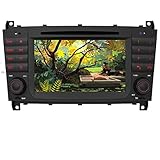 AWESAFE Autoradio mit Navi für Mercedes-Benz C Klasse W203 W209 Unterstützt DAB+ Bluetooth CD DVD RDS Radio 2 Din 7 Zoll B