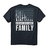 Buck Wear Herren T-Shirt NRA Family aus Baumwolle, Dark Heather, Größe M