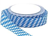 Unbekannt 25m 25mm Karoband Tischdeko Tischband Blau-Weiss Bayrisch Raute Dekoband Oktoberfest B