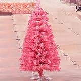 LYTBJ Tabletop 3ft Miniatur-Weihnachtsbaum Deluxe Plump Mini Pine Tree Unbeleuchtet Indoor Festliche Dekoration-Rosa 2,9ft (90cm)