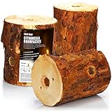 com-four® 3X Schwedenfeuer mit Anzünddocht und Citronella-Duft, Finnenfackel für Lagerfeuerromantik, Baumfackel, Gartenfackel mit D