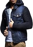 Leif Nelson Herren Strickjacke Jeansjacke Jacke Sweatjacke LN5240; Größe XXL, B