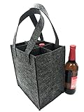 iZoeL Flaschentasche Flaschenträger Bierträger Filztasche mit Seperate Trennwand für 6/9/4 Flaschen perfekt für Piknik Reise Party (für 6 Flaschen)