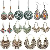 CAVIVI Vintage Ohrringe Boho Style Tropfen baumeln Ohrringe Hohle Wassertropfen Ohrringe Retro Tribal Hohle Ohrringe S