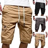 Briskorry Sporthose Herren Kurz Hosen Laufhose Kurze Hose Herren Trainingshose Shorts Sport Jogginghose Männer Jungen Tunnelzug mit Tasche Laufshorts für Fitness Outdoor S