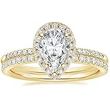 Zakk Damen Ringe Set Silber 925 Ewigkeitsring Solitär 1.5CT Träne Zirkonia Verlobungsringe Eheringe Trauringe Versprechen Ring Rosegold Gold (Gold,57 (18.1))