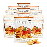 Supplify Protein Chips (Paprika, Vegan) - Eiweiß Snack zum Abnehmen oder Muskelaufbau - die leckere Alternative zu Protein-Pulver oder -Riegel (12x50g)