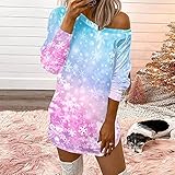 Pullover Kleider Für Damen Sexy Strick Elegant Herbst Kleid Weihnachtspullover Kleid Mädchen Kalte Schulter Oberteil Pullikleid Baumwolle Weihnachten Minikleid Winterpullover Partykleid Lock