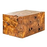 Invicta Interior Massiver Couchtisch Square 90cm Teakholz Würfel Handarbeit Massivholz Tisch Holztisch W