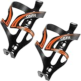 COFIT Fahrrad Trinkflaschenhalter, Leichter Fahrrad Flaschenhalter aus Aluminiumlegierung für Rennrad, MTB und BMX Radfahren, 2er Pack, Orang