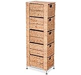KMH®, Korb-Kommode mit 5 Schubladen aus Wasserhyazinthe Farbe: Natur (#204021)