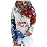 HHOP Weihnachten Damen Hemd braun Oberteil Damen Trachtenbluse Schulterfreies top Damen Pullover Lange Oberteile für Leggings langes Hemd Damen herbstoutfits Damen Bluse Spitze D