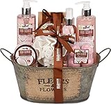 BRUBAKER Cosmetics Bade- und Dusch Set Kokosnuss & Erdbeer Duft - 11-teiliges Geschenkset in Vintage W