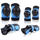 FORMIZON Knieschoner Kinder Set, 6 in 1 Schutzausrüstung Inliner Schonerset Schützer, Protektoren Verstellbare Knieschoner Ellenbogenschoner Handgelenkschoner Schutzausrüstung Skate Roller R