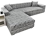 VEAI Sofabezug Sofahusse L Form Sofaüberwurf Stretch 1/2/3/4 Sitzer Couchbezug Ecksofa Überzug（L-förmiges Ecksofa Sofa überzug sollte Zwei kaufen） (Color : H, Size : 2-Sitzer (145-185 cm))