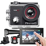 AKASO Action Cam 4K 20MP WiFi 40M Unterwasserkamera Wasserdicht Ultra HD Touchscreen Einstellbar Weitwinkel EIS Actioncam mit 2.4G Fernbedienung und 25 Zubehör Kit - EK7000