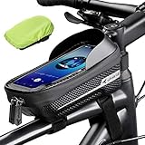 whale fall wasserdichte Fahrrad Rahmentasche Fahrrad Handytasche Fahrrad Handyhalterung Harte Eva Fahrrad Oberrohrtasche Druckfeste Lenkertasche TPU-Touchscreen mit Regenschutz für Handy unter 6,9''