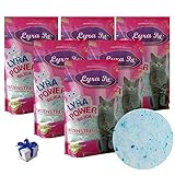 Lyra Pet® 6 x 5 L = 30 L Lyra Power Silikat Katzenstreu Cat staubfrei + Geschenk