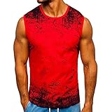 Yowablo Herren Tank Top Tanktop Tankshirt Ärmellos Bodybuilding Shirt Unterhemd T-Shirt Tshirt Tee Muskelshirt Achselshirt Trägershirt Ärmellose Training Sport Fitness (M,Rot)