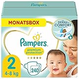 Pampers Baby Windeln Größe 2 (4-8kg) Premium Protection, Mini, 240 Stück, MONATSBOX, bester Komfort und Schutz für empfindliche H