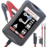 Autobatterie Ladegerät 6V/12V LST Vollautomatisches Batterieladegerät Erhaltungsladegerät Kraftpaket Autobatterie Batterie Ladegerät für Auto Motorrad KFZ PKW-EU Steck