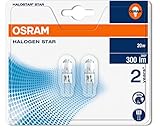 Osram HaloStar Halogen-Niedervoltlampe, G4-Sockel, dimmbar, 12 Volt, 20 Watt, Warmweiß - 2800K, 2er-Pack