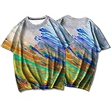 SSBZYES Herren-T-Shirts mit kurzen Ärmeln Sommer-Herren-T-Shirts in Übergröße Bedruckte T-Shirts Retro-T-Shirts mit Digitaldruck Rundhalsausschnitt Lässige Bedruckte lose T-S