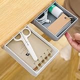 2 Stücke Unter Schreibtisch Schublade Organizer Lagerung, Selbstklebende Schublade Bleistiftablage Make-up-Organizer Schreibtisch Schublade Versteckte für Büro(22.3 * 9 * 3.5 cm)