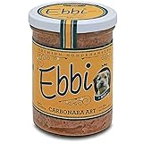 Ebbi Bio Carbonara Art mit Geflügel, Käse und Reisnudeln Inhalt: 400g Hundenahrung/ Hundefutter im Wieder verschließbarem Glas (2 x 400g)