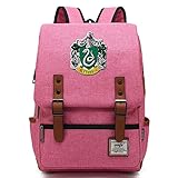 MMZ Lässige Schultasche Slytherin Rucksack für Jungen und Mädchen Harry Potter Rucksack für Männer und Frauen Large Pink