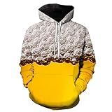 JELLYB Pullovers Herren Hoodie Herren Chic Elegante 3D Drucken Mode Kordelzug Langarm Frühling Und Herbst Freizeit Holiday Boutique Herren Pullovers E-Yellow. 3XL