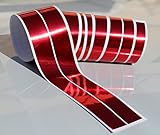 Chrom Hologramm Zierstreifen Folie Klebefolie Aufkleber Dekorstreifen KX010 (Chrom Rot, 4Meter x 30mm)