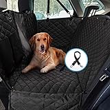 Hundedecke Auto Rückbank mit Sicherheitsgurt und Fenster und Aufbewahrungsbeutel,Wasserdicht ,rutschfest , Kratzfest Universal Autoschondecke,für Auto Van SUV-Schw